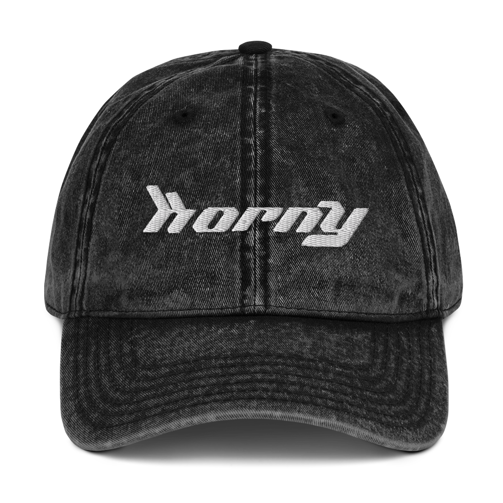 "Horny" Embraided Denim Baseball Cap [U.K Imported]